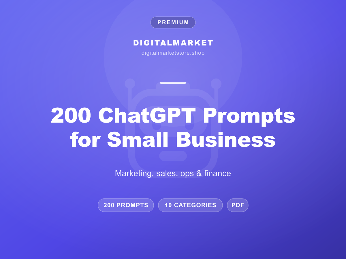 200 ChatGPT Prompts for Small Business cover