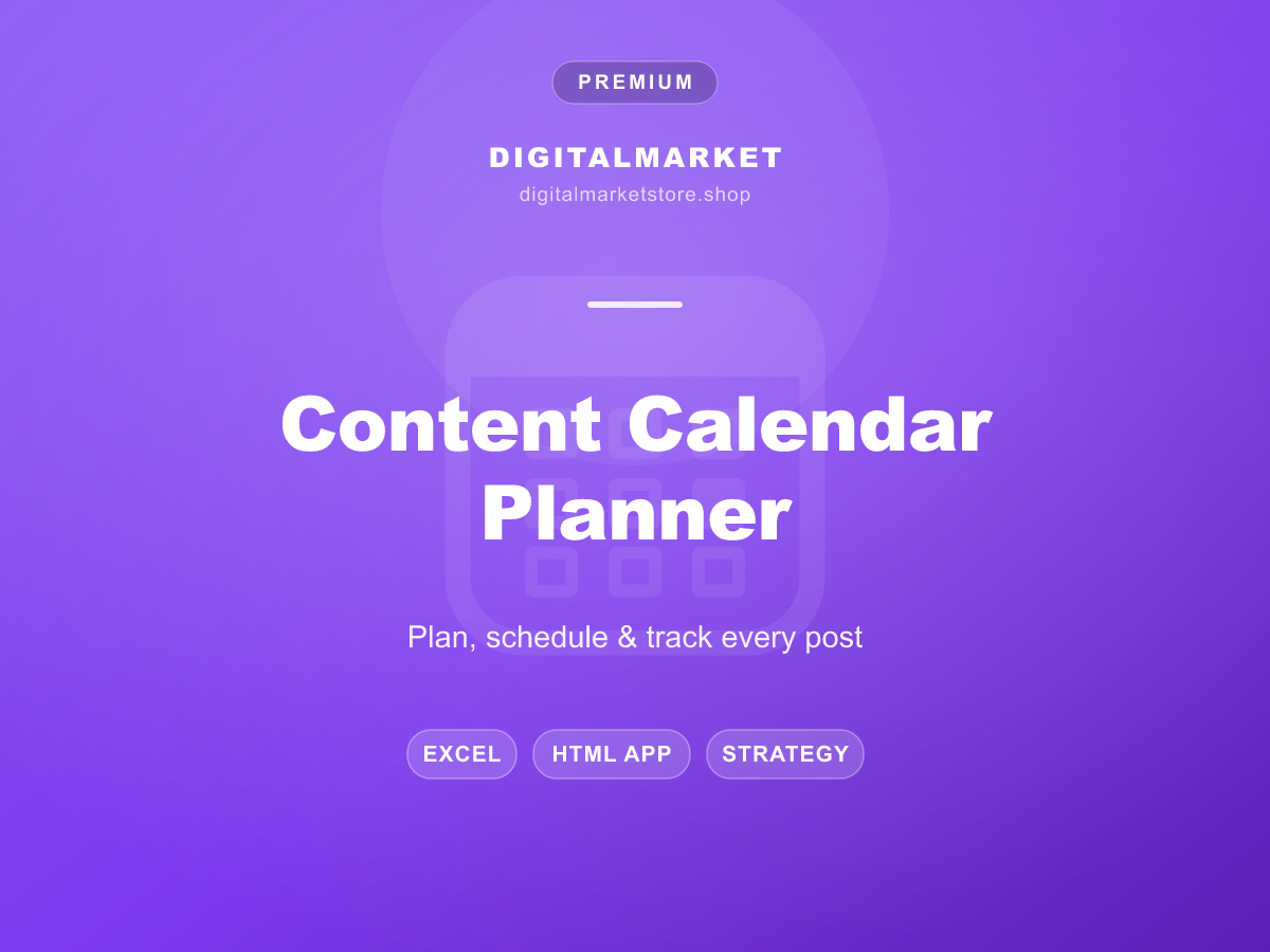 Content Calendar Planner cover